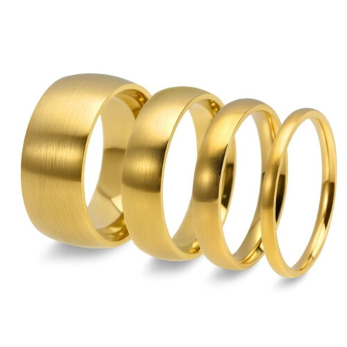 Stainless Steel Arc Ring Gold Size 9 2