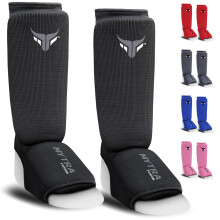 Mytra Fusion Kids Shin Instep Shin Pad Protector for Kickboxing Training Pads (Black, X-Small)