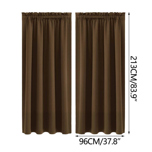 Thermal Blackout Curtains Brown 84x38 Inch 2