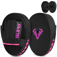 Islero Fitness Matte Black Boxing Pads Men focus Mitts Punching Women MMA Muay Thai Martial Arts KickBoxing Hook and jab Hand Target Strike Shield