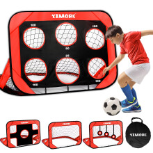 YIMORE Football Goal for Kids, Mini Pop Up Football Goal, Portable & Foldable Soccer Goal Net, 4 Modes Football Garden Training Equipment for Indoor
