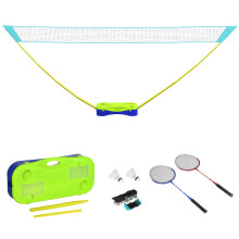 SPORTNOW 4m Portable Badminton Net Set with Freestanding Base, 2 Badminton Rackets, 2 Shuttlecocks, 1 Net and Carry Case, for Outdoor Indoor Sports,