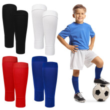 4 Pairs High Elastic Sock Sleeves, 4 Colors Cut Football Socks Kids, Soccer Shin Guards Sleeves, Soft Team Leg Sock Sleeve, Comfort Footless Football