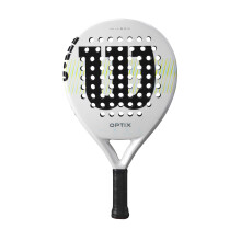 Wilson Optix V1 Padel Racket, Made with a Fiberglass Structure and Soft Foam, Circular Design and Precision Hole Technology, Colour: White, Size: 2