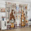 Gnome Coffee Kitchen Curtains Beige Red Plaid 52x84in 3