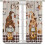Gnome Coffee Kitchen Curtains Beige Red Plaid 52x84in 7