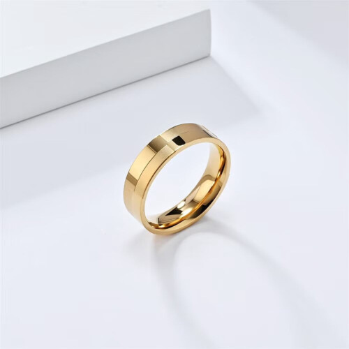 Herren-Ehering aus Edelstahl, Gold, 6 mm, Größe 11 1