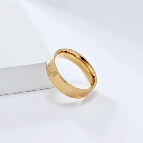 Herren-Ehering aus Edelstahl, Gold, 6 mm, Größe 11 2