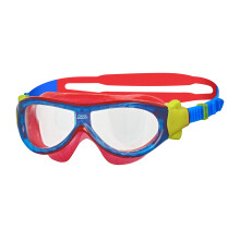 Kids' Phantom Mask with UV Protection And Anti-fog Swimming Goggles, Blue/Red/Clear, 0-6 Years