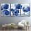 Blue Flowers Nordic Poster Set 3 pcs Light Blue Boho 2