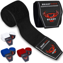 BEAST RAGE Boxing Hand Wraps 2.5/4.5 Meter Martial Arts Bandages Inner Gloves Wrist Support Straps Punching Under Hand Knuckles Heavy Elasticated