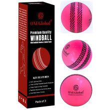 ONEGlobal Premium Windball Soft Cricket Ball | Durable Materials, Realistic Colour Seam, True Bounce & Swing | Wind Ball Cricket Balls for Outdoor &
