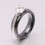 Women's Stainless Steel Ceramic Wedding Band Ring Silver 2