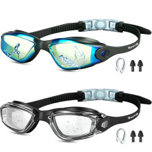 Moseem Swimming Goggles,2 Pack Goggles Kids 6-14 for Adult Men Women Youth, Swim Goggles with UV Protection,Anti-Fog,Clear Vision,No Leaking(A)