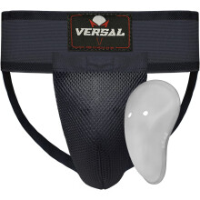 VERSAL Adult/Youth Groin Box - Martial Arts MMA Muay Thai Abdominal Protector for Kickboxing Karate BJJ Cricket Hockey (M)