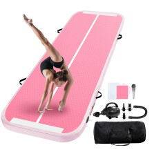 UrbanLuxe Air Tumble Track Gymnastics Mat, Inflatable Gymnastics Tumbling Mat 6.6ft 10ft 13ft 16ft 20ft/4In Air Tumble Track with Air Pump, For Family