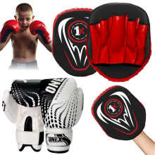 Boxing gloves and pads set Focus Punch Mitts MMA Training Sparring Hook and Jab strike Pads for Boys & Girls target with Punching Gloves