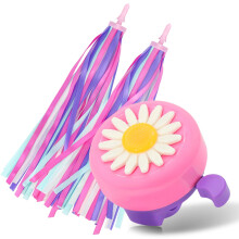 PLATT Bike Bell for Kids, Bike Horn for Boys and Girls Bike with 1 Pair Bike Streamer Tassels?Pink+Purple