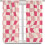 Rose Red Pink Checkered Boho Thermal Curtains 2 Panels 8