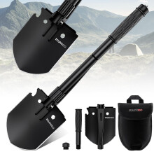 YOUNGDO Folding Shovel, 10 Functions, Multifunctional Folding Shovel, Easy to Carry, Rustproof Spade Made Alloy Steel, Removable Shovel for Survival,