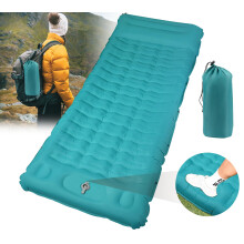 DeeprBling Inflatable Sleeping Mat with Built-in Foot Pump, 12CM Self Inflating Sleeping Pad with Pillow, Ultralight Camping Mattress, Waterproof Self
