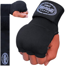 Farabi Kids Junior Inner Hand Wraps Gloves Easy Gel Padded Boxing Wraps with Wrist Wraps Pair (All Black)