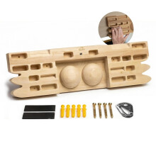 Original Corner GravitX ? Wooden Climbing Hangboard 65 cm ? Training Fingerboard with Multi Holds 18 to 45 mm ? Wall Mount with Safety Hook and Rubber