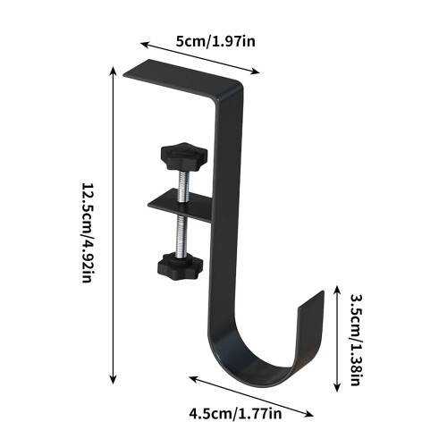 Fireplace Stocking Holder Black Adjustable Heavy Duty Hook 1