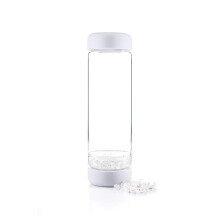 VitaJuwel inu! CRYSTAL cloud white | The Original DIY Crystal Water Bottle with Clear Quartz