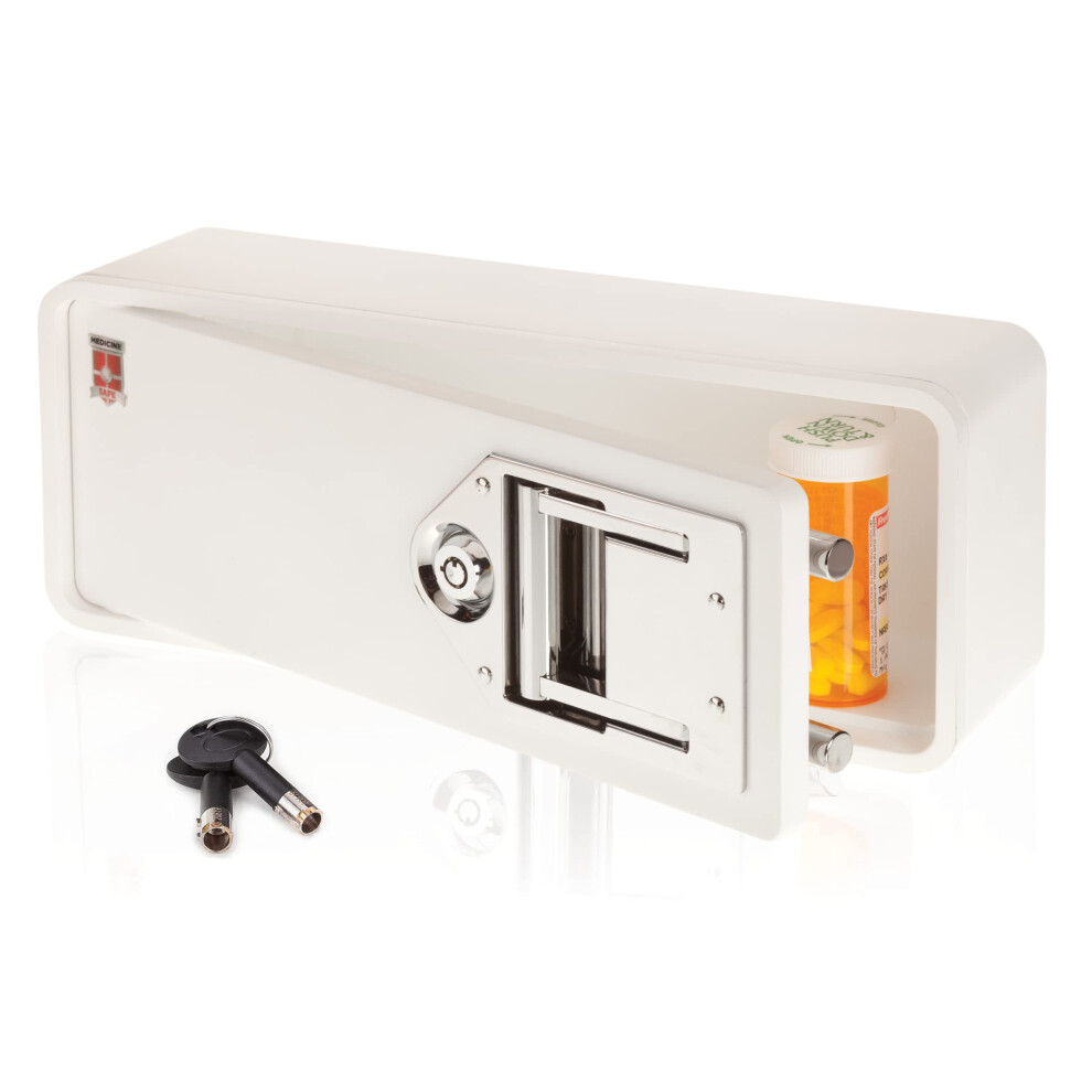 Medicine Rx Safe Lockbox, Plastic Alloy Steel, White 5051224324873