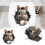 3D Rabbit Wall Sticker Funny Easter Bunny Toilet Tank Decal 3