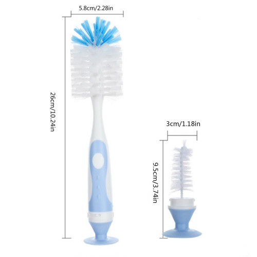 2-in-1 Pacifier and Bottle Brush with Stand for Bottles and 2