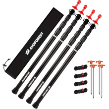 AVOFOREST Tent Poles, Telescoping Tarp Poles, Adjustable Camping Tent Poles for Tarp with Lightning Protection Cap Awning Poles Set for Canopy Porch