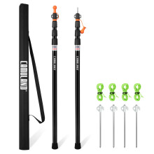 CAMULAND Heavy Duty Tent Poles Set of 2, 34.5? - 110.2? Aluminum Tent Poles for Adjustable, Portable Replacement Telescoping Tent Poles for Camping,