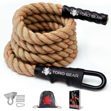 1.5" diameter Gym Climbing Rope,10-19.7 ft length?Xfit training Rope,Battle Rope for Gyms,cross training,Firefighters-with Hook included,for Outdoor,