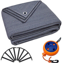 valuents Awning Carpet ? Blue/Grey ? 250 x 350 cm ? Camping Rug Outdoor ? Tent Carpet Caravan / Motorhome with Carry Bag + Washing Line & 8 x T-Pegs