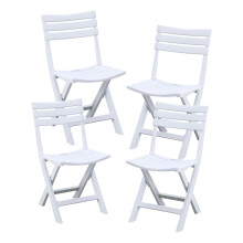 BOOSDEN Folding Plastic Chairs 4 Pack, Foldable Patio Stackable Chairs with Backrest for Outdoor Indoor Camping Picnic Dining Party Wedding Event