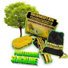 ORANGUTAN - Sport & Fitness Tightrope SLACKLINE Kit - 15 mm - 50 mm - Garden Play Equipment, Suitable for Beginners & Experienced slackliners, Perfect