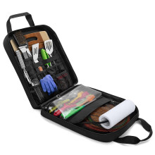 HODRANT Travel Camp Utensil Organizer Bag, with Hanging Straps & Towel Paper Holder, Camp Kitchen Case for Cooking Utensil Set, Kitchen Accessories