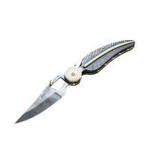 Perkin Handmade All Damascus Folding knife - Work of Art