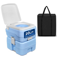 SereneLife 20L Outdoor Camping, Portable Toilet, Comfortable Flushable Portable Toilets for Adults, Travel Toilet, Porta Potty Loo, Detachable Waste
