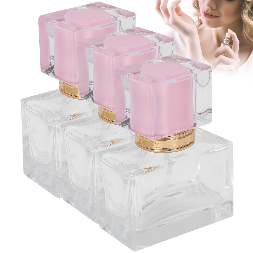 3pcs 30ml Glass Refillable Perfume Bottles Pink, Black, Gold