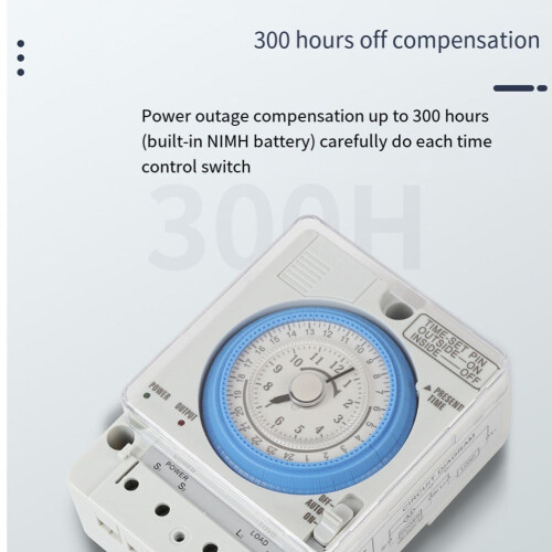 Mosiee TB388 Mekanisk timer 24 timer 110-230 VAC 2