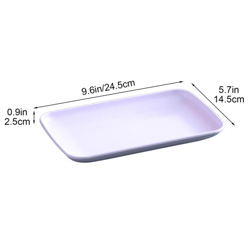 Bandeja retangular de plástico para servir, 24,5 x 14,5 cm 2