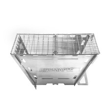 Fire-Maple Maverick Camping Wooden Burning Stove | Stainless Steel Square Firepit with Grill | Folding Fire Pit for Bonfire Backyard Patio Deck Camp