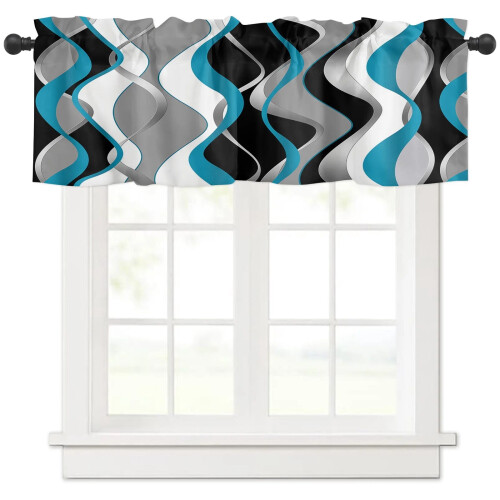 Abstract Gradient Turquoise Curtains 2-Pack 1