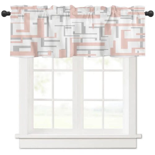 Modern Art Geometry Curtain Pink Grey 2-Pack 1