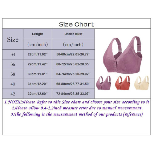 Women's Comfortable Front Closure Lace Bra Adjustable Support Underwire Large Size Full Coverage For Mature Ladies, Grey, Size 34 1