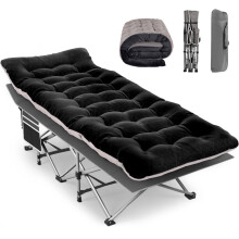 Camping Bed for Adults with Mattress: Folding Bed with Comfortable Cushion, Portable & Compact Camping Cot with Storage Bag for Sleeping, Folding camp