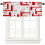 Geometric Art Curtain Red Grey Short Window Treatment for 2